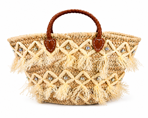 Sac De Plage Bohème En Paille Tressée – Style Élégant Et Tendance thumbnail 1
