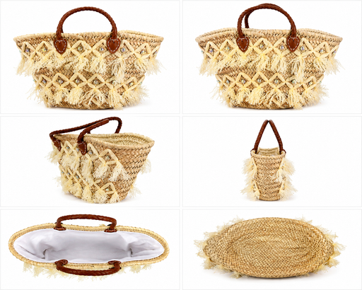 Sac De Plage Bohème En Paille Tressée – Style Élégant Et Tendance thumbnail 2