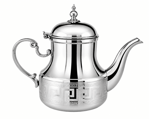 Théière Marocaine En Acier Inoxydable – Finition Miroir Gravée – Design Traditionnel thumbnail 1