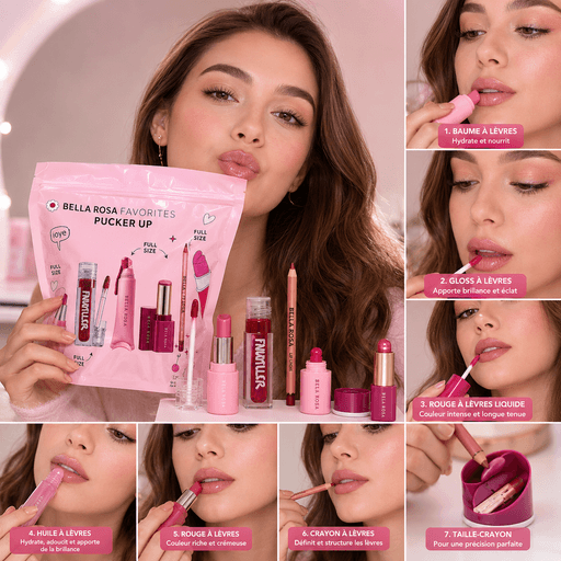 Set Beauté Lèvres 7 En 1 – Maquillage Complet Pour Un Fini Brillant Et Intense thumbnail 5