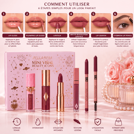 Kit Beauté Complet 6-en-1 – Maquillage Lèvres & Sourcils thumbnail 2