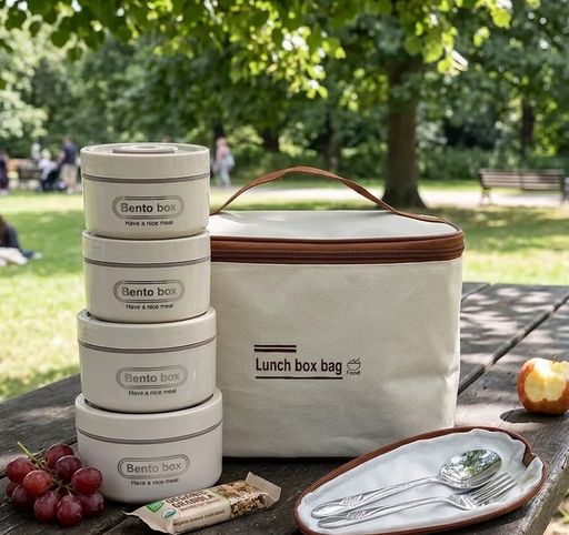 Lunch Box Isotherme 4 Pièces Avec Sac – Boîtes Hermétiques + Sac Thermique thumbnail 2