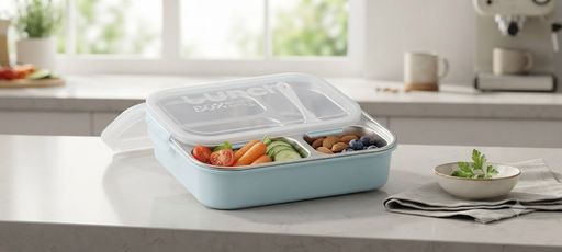 Lunch Box -3 Compartiments Inox + Cuillère-compatible Micro-ondes thumbnail 2