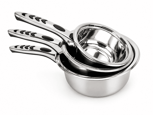 Set De 3 Casseroles En Acier Inoxydable Avec Poignées Ergonomiques 3.5 Mm thumbnail 1