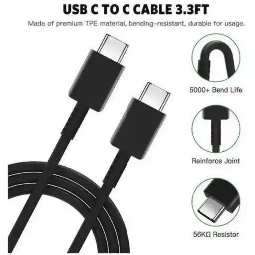 Chargeur Secteur Ultra Rapide 45w – Adaptateur Usb-c Avec Câble Usb-c Vers Usb-c thumbnail 2