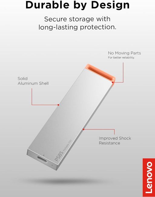 Lenovo Disque Dur Ps8s Externe 1tb/to Ssd 1000gb Vitesse 1050 Mo/s En Lecture Usb 3.2gen2 thumbnail 3