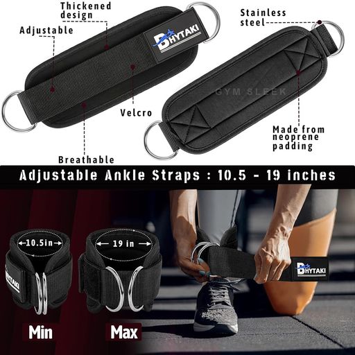 Sangle De Cheville Réglable Pour Musculation Avec Mousqueton Accessoires Fitness Pour Fessiers Jambes Et Hanches Kick Back Glutes thumbnail 6