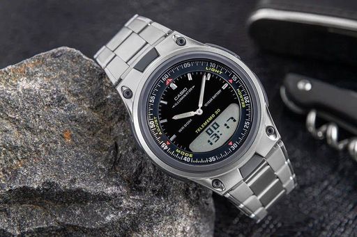 Montre Homme En Métal Analogique-numérique Etanche 50m- Aw-80d-1avdf thumbnail 2