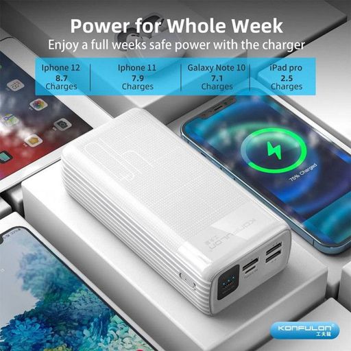 Powerbank 40000 Mah Konfulon A21l – Batterie Externe Haute Capacité – Couleur Aléatoire thumbnail 3