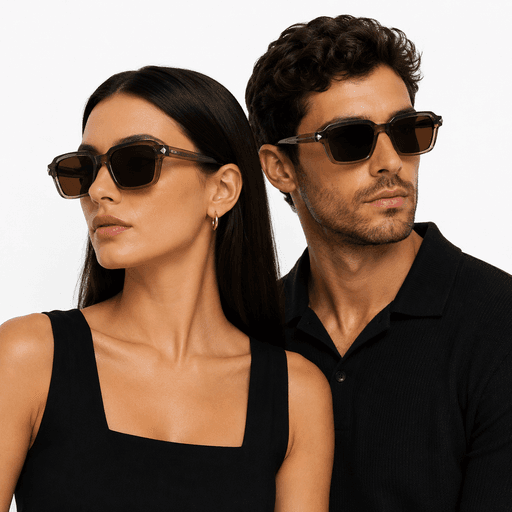 Lunettes De Soleil Martinelli Transparentes Carrées Marron Dégradé thumbnail 4