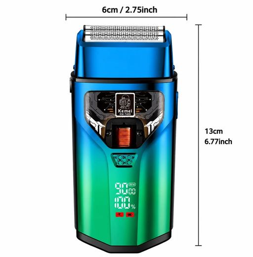 Rasoir Professionnel Etanche Km-t400 –9000 Tr/min Avec Moteur À Lévitation Magnétique thumbnail 2